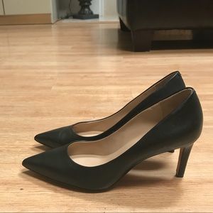 DVF Olee Pointed Toe Black Leather Pumps 8.5